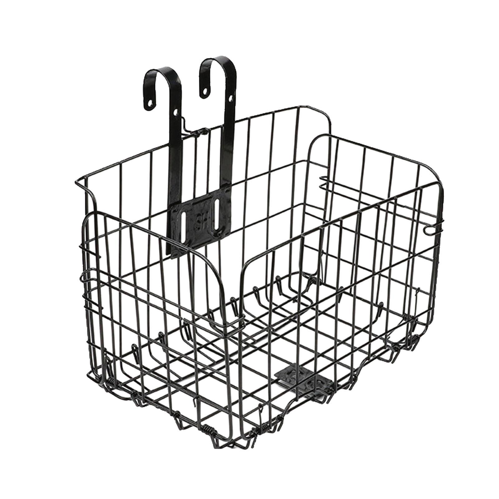 Bike Basket Folding Hanging Basket Wire Mesh  Basket Mountain Bike Frame Basket Bike Cargo Rack