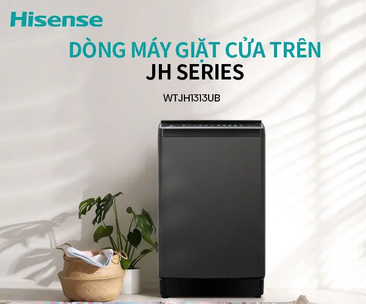 Máy Giặt Hisense 13kg WTJH1313UB Giặt thông minh AI tiết kiệm điện và nước, bảo hành 2 năm - HÀNG CHÍNH HÃNG