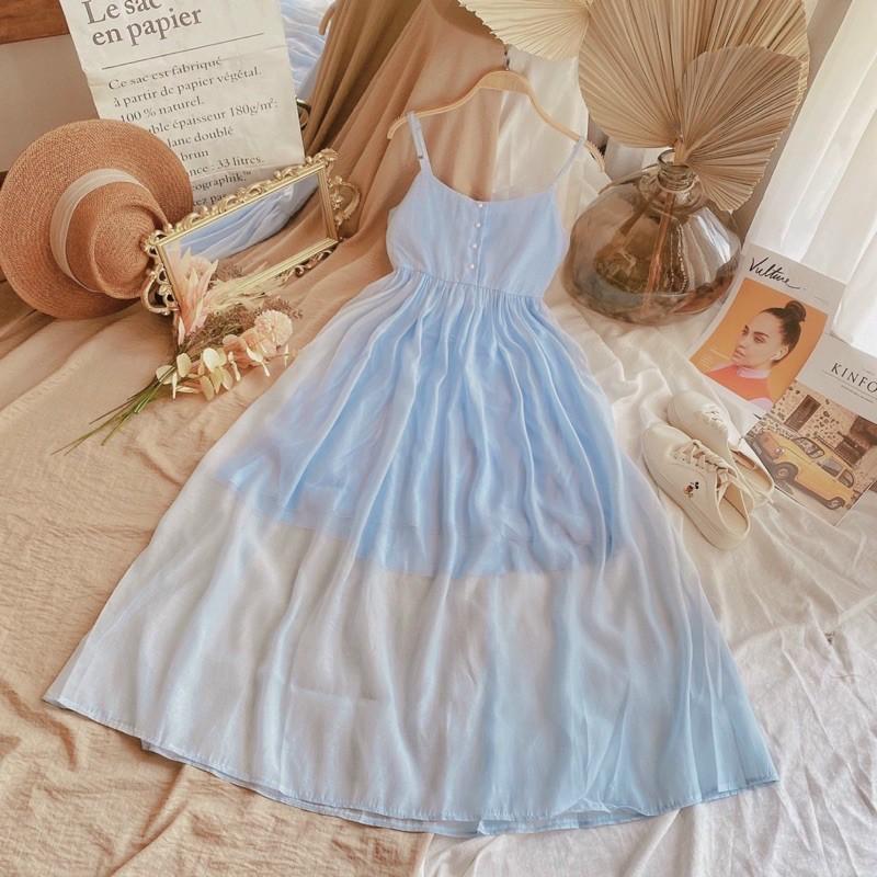 ĐẦM MAXI 2S BABY DOLL XANH. ( Hàng chuẩn shop)