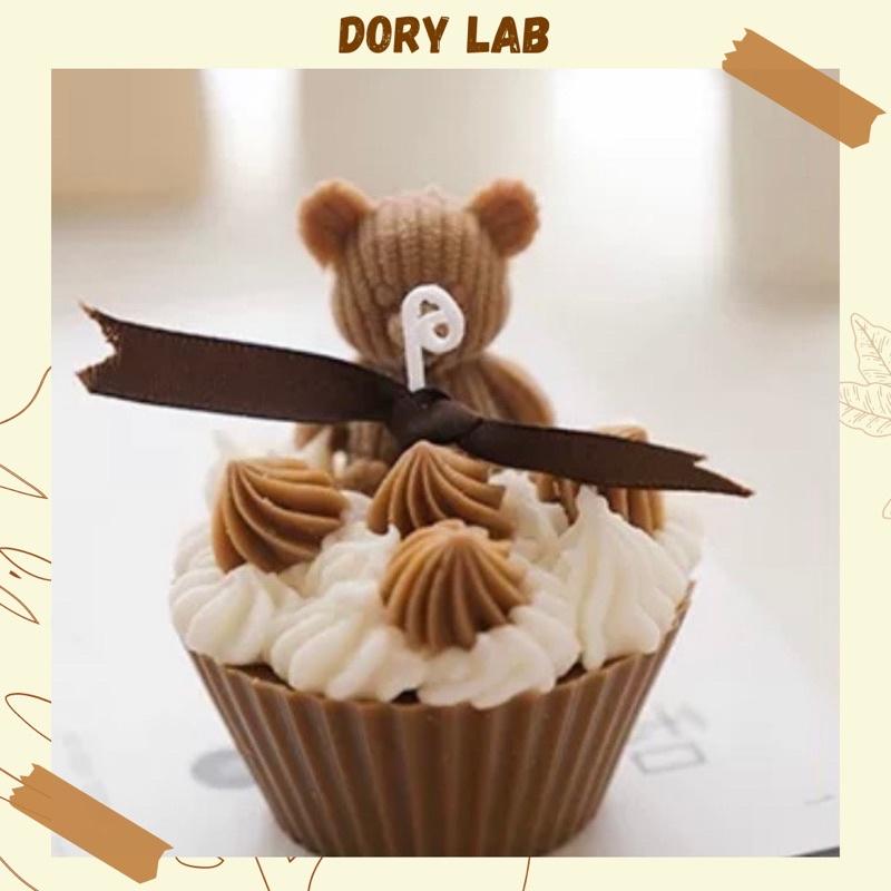 Nến Thơm Handmade Bánh Cupcake Gấu Con Không Khói- Dory Lab