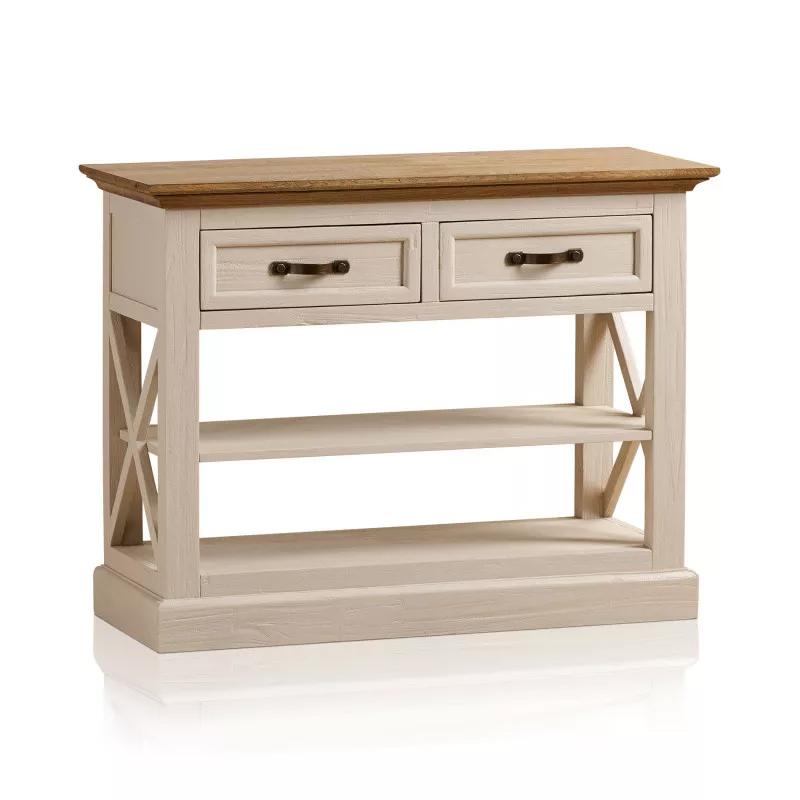 Bàn Console 2 Ngăn Kéo Seychelles Gỗ Sồi Ibie LTO2SEYO - Trắng (100 x 42 cm)