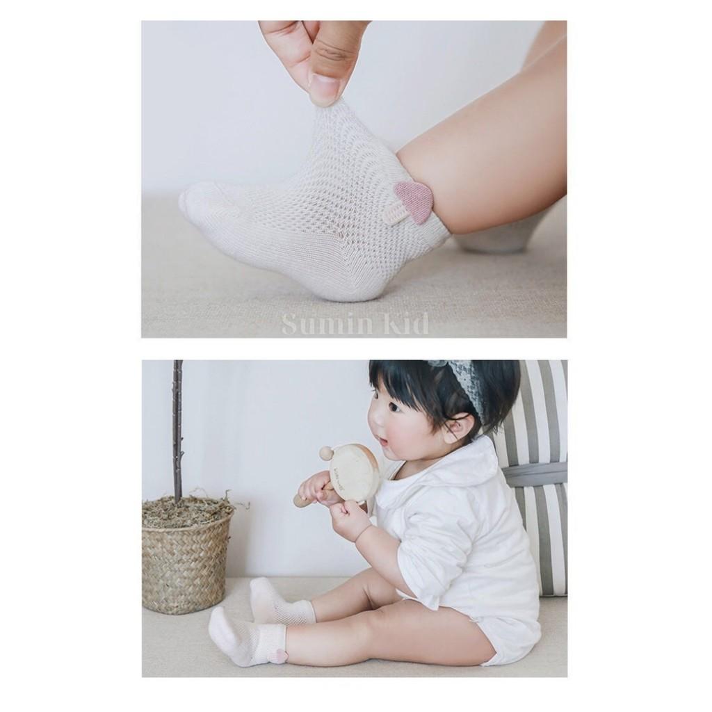 Tất cho bé sơ sinh mẫu vớ cho bé sơ sinh từ 0 đến 12 tháng dành cho bé trai, bé gái dạng lưới