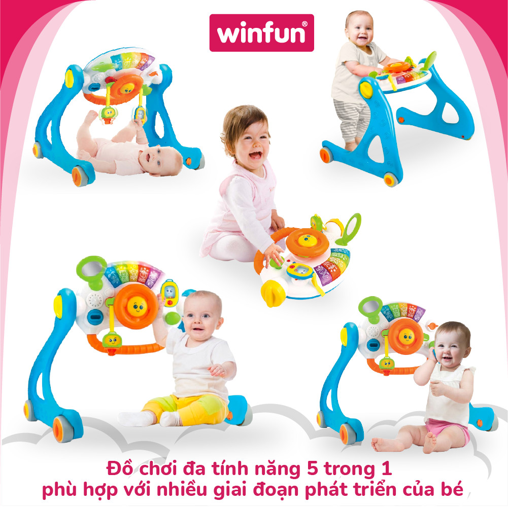 Kệ Chữ A Kết Hợp Bàn Tập Đứng, Xe Tập Đi 5 In 1 Winfun 0846