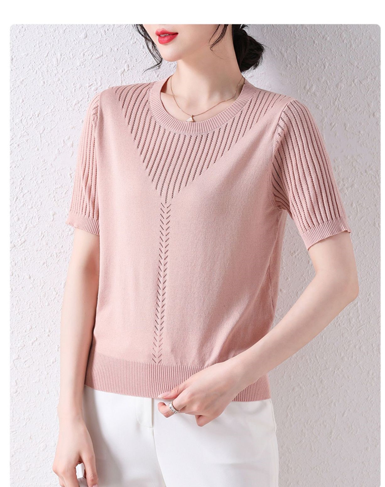 Áo Len Dệt Kim Mỏng Ngắn Tay Mùa Hè AL104 - Hàng Quảng Châu Cao Cấp