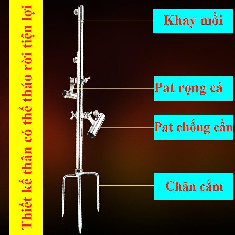 Tháp câu đài đa năng tháp chống cần câu cá AK FISHING cao cấp bằng INOX gắn gọng cá khay mồi chất lượng giá rẻ