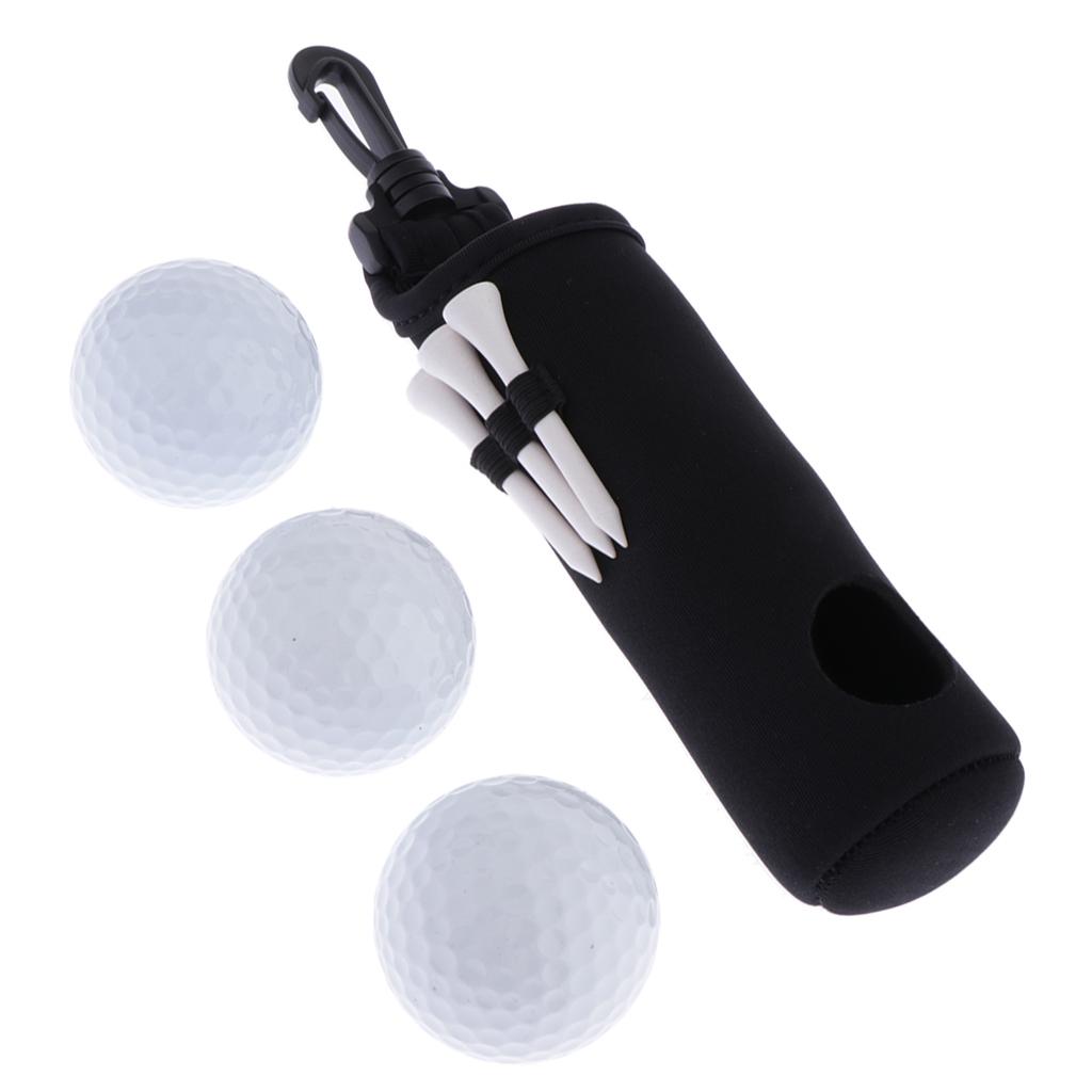 Neoprene Practice Golf Ball Tees Storage Pouch Case Holder Black