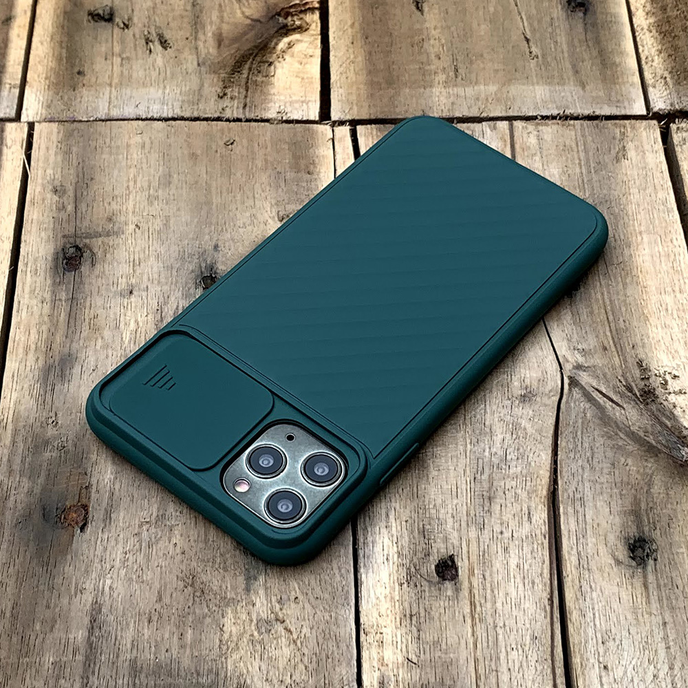 Ốp lưng kéo nắp camera cao cấp dành cho iPhone 11 Pro Max - Màu Xanh