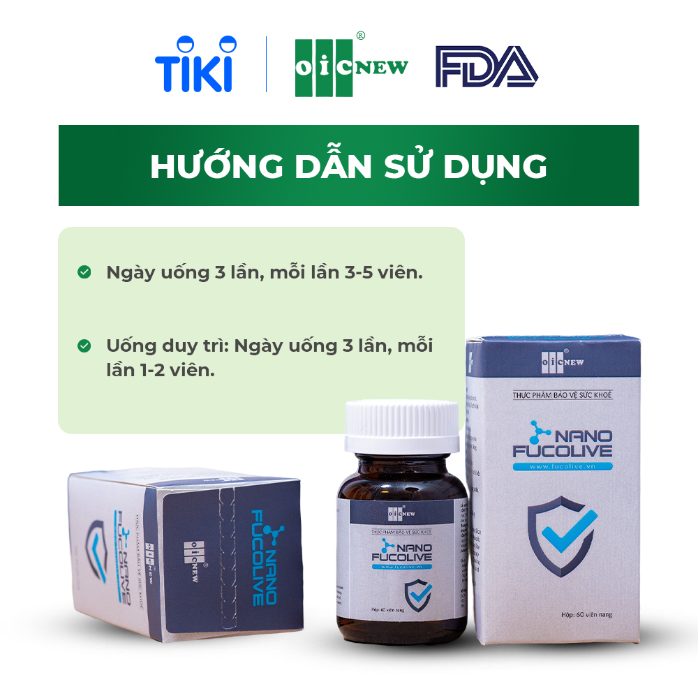 Viên Uống Nano Fucoidan OIC New Chiết Xuất Từ Rong Nâu Tăng Cường Sức Đề Kháng Và Chống Oxy Hóa Lọ 30 Viên