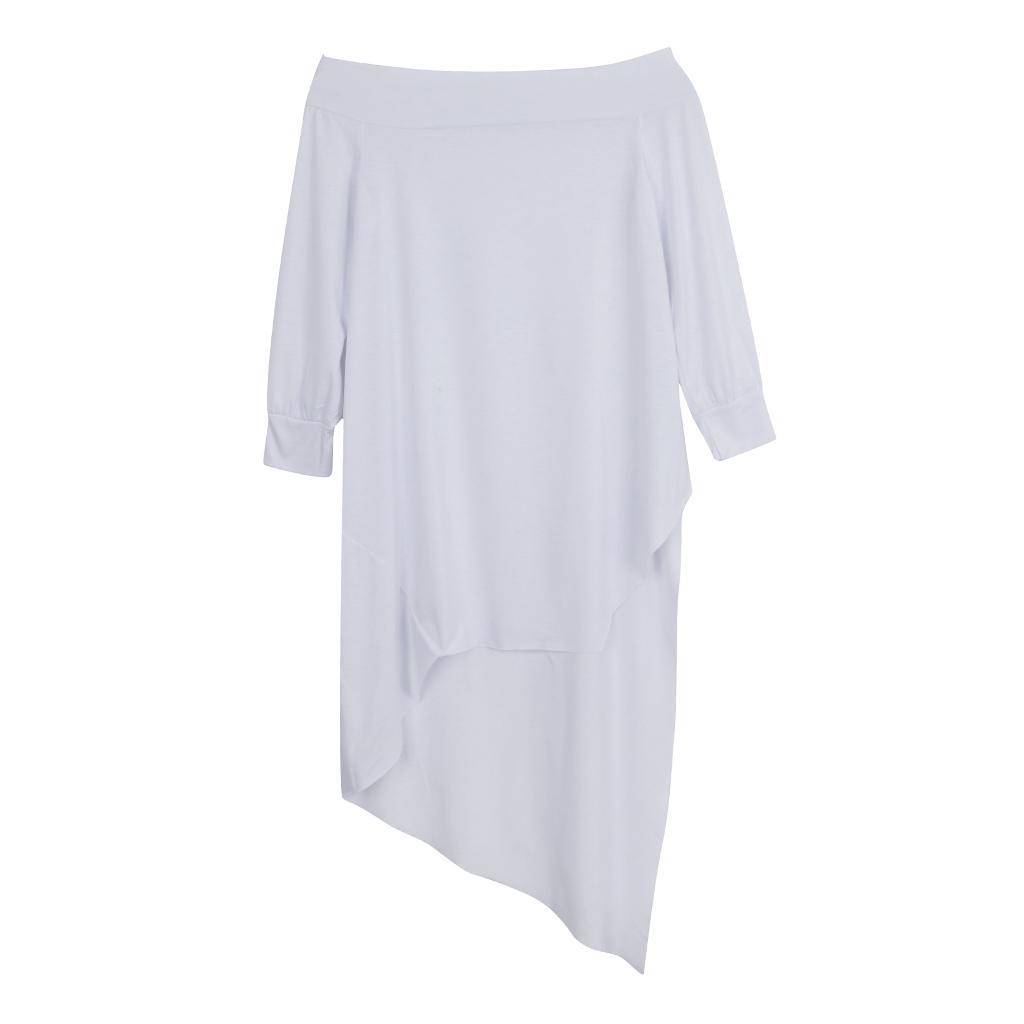 Women's Fashion Tunic Tops Irregular Hem Casual Long Sleeve Blouse T-shirt