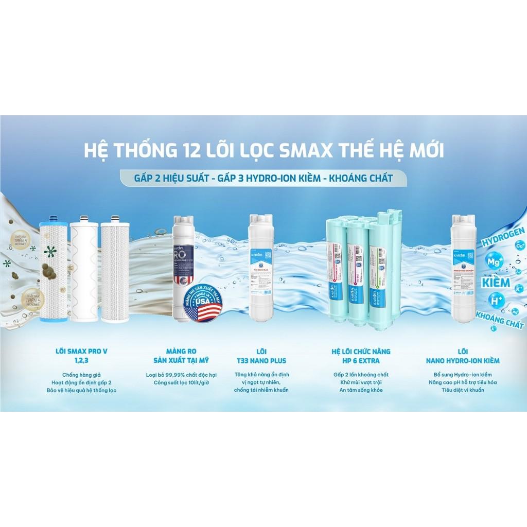 [ĐỘC QUYỀN ONLINE -TẶNG BỘ LÕI] Máy lọc nước RO 12 lõi Karofi KAQ-EC19 -BỔ SUNG HYDRO-ION KIỀM, Công nghệ AioTec, BH36