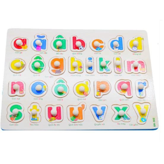 Bảng chữ cái Tiếng Việt gỗ có núm cầm 20x30 cm cho bé