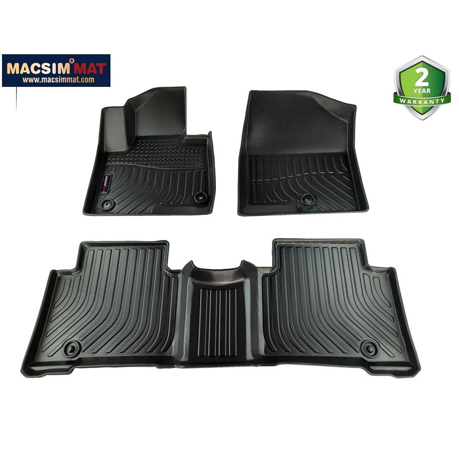 Thảm lót sàn xe ô tô Hyundai Santafe 2013-2018 Nhãn hiệu Macsim chất liệu nhựa TPE cao cấp màu đen
