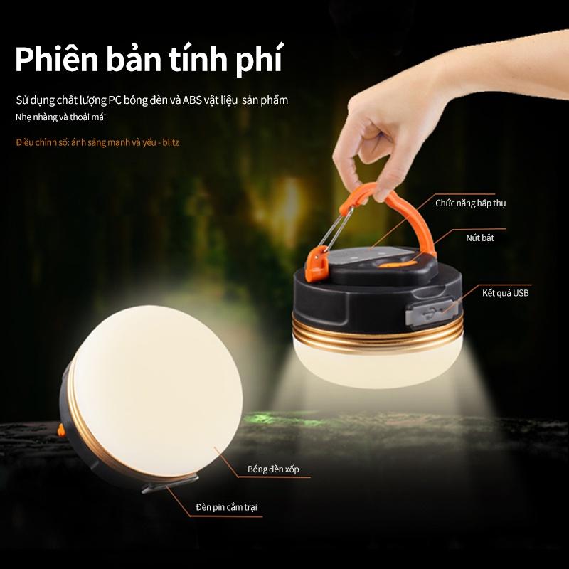 đèn led treo lều, đèn treo cắm trại nhỏ gọn có sạc usb có thể thu gọn tiện lợi Đèn cắm trại dã ngoại