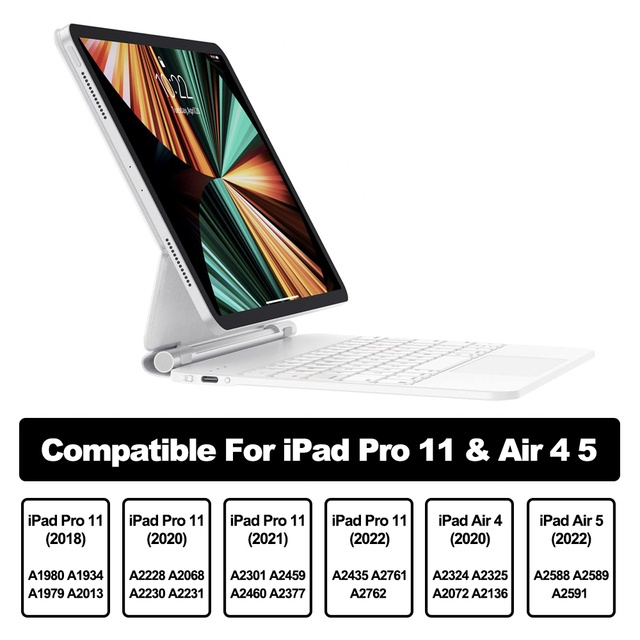 HÀNG CHÍNH HÃNG GOOJODOQ A1890. - Bàn phím Bluetooth dành cho iPad Air 4 Pro 11 12.9 2021 - 11 inch màu trắng