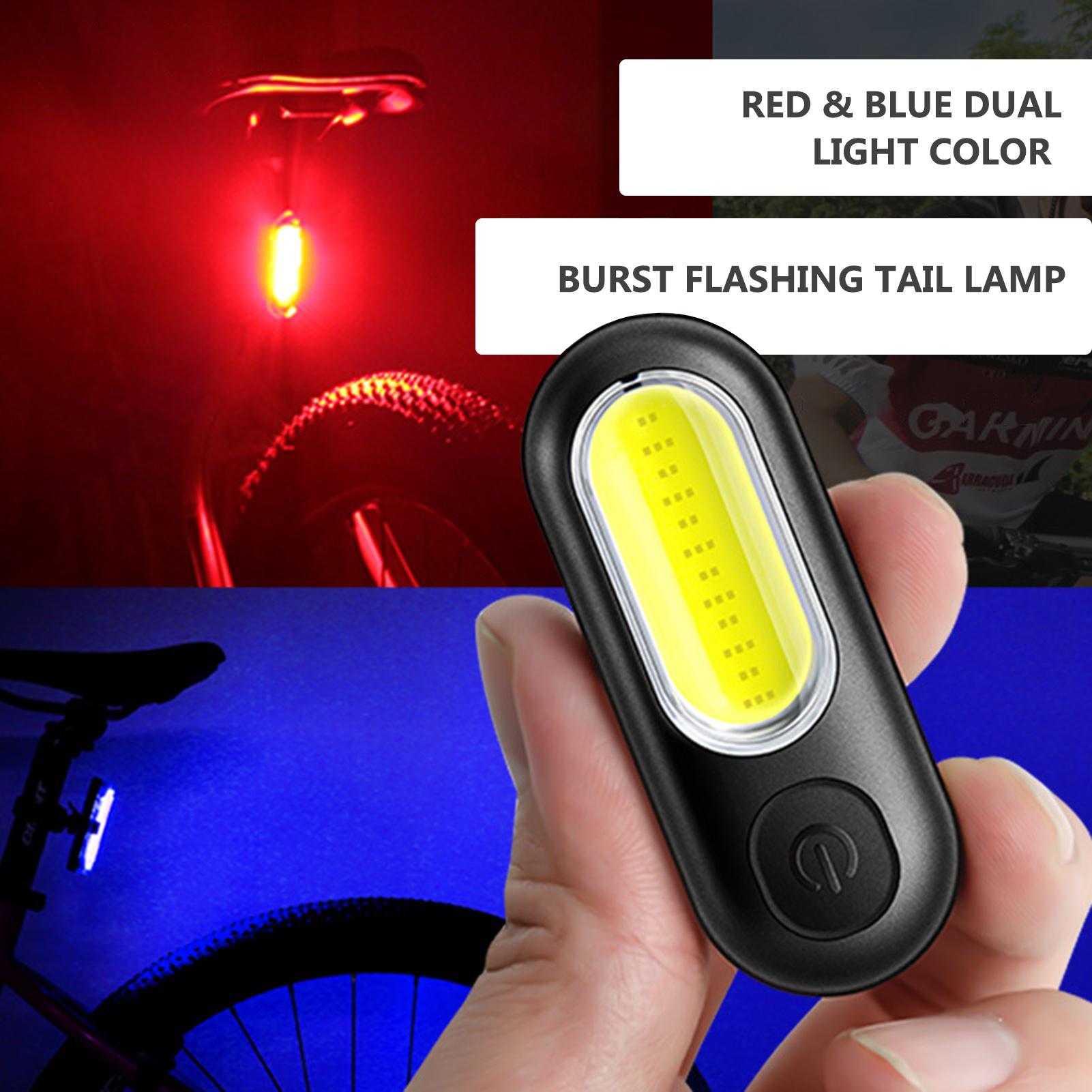 Đèn xe đạp nhỏ ánh sáng kép 5 bánh răng chống nước IPX5 đuôi xe, cảnh  báo ban đêm