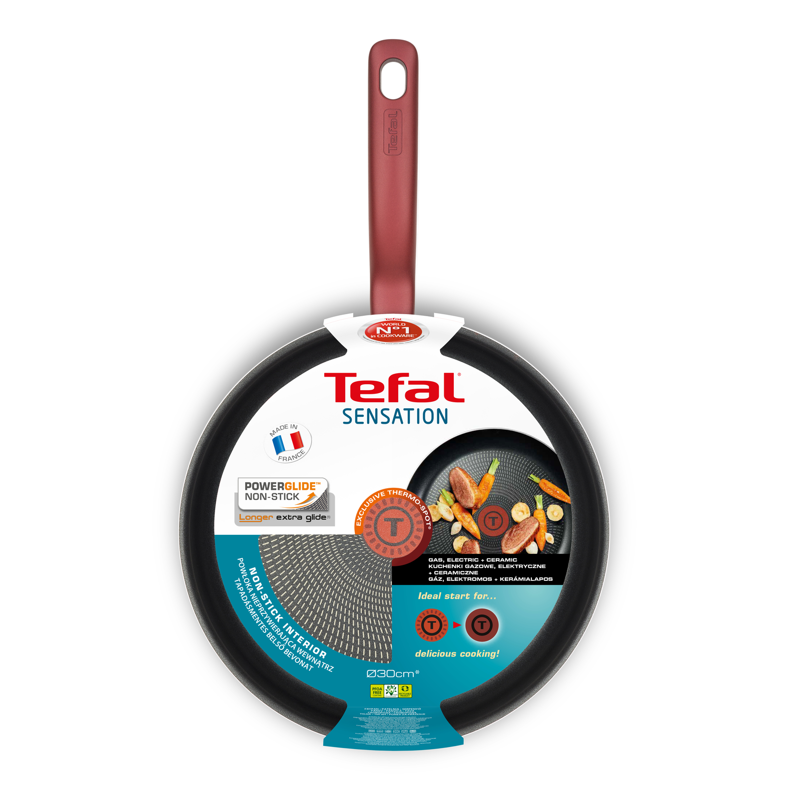 Bộ 2 chảo chiên chống dính đáy từ Tefal Sensation dùng cho mọi loại bếp (24cm, 28cm) - Hàng chính hãng