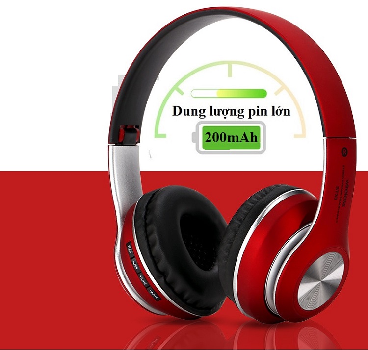 Tai Nghe bluetooth Hỗ Trợ Thẻ Nhớ, Đài FM, Có Thể Gấp Gọn Gàng ST-033 ( Tai Nghe thời trang )