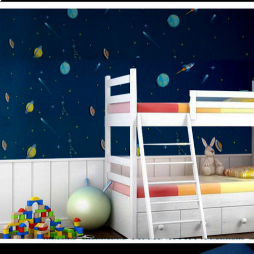 Cuộn 5m Decal Giấy Dán Tường Vũ trụ xanh
