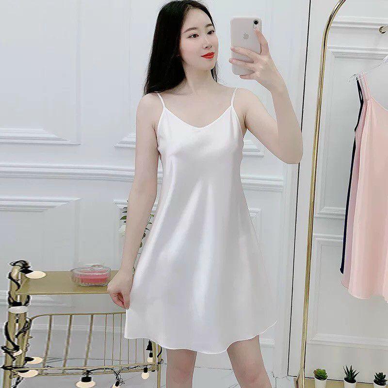 Váy ngủ 2 dây lụa satin đẹp sexy, quyến rũ LOẠI 1