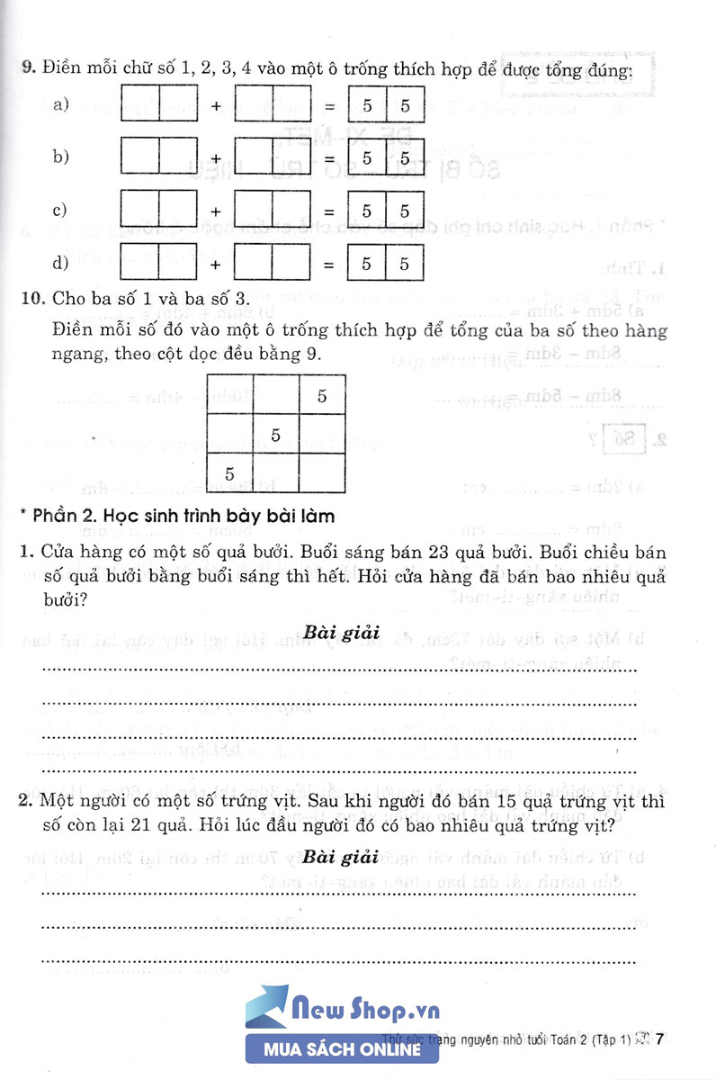 Thử Sức Trạng Nguyên Nhỏ Tuổi Môn Toán Lớp 2 - Tập 1 (Biên Soạn Theo Chương Trình Mới)