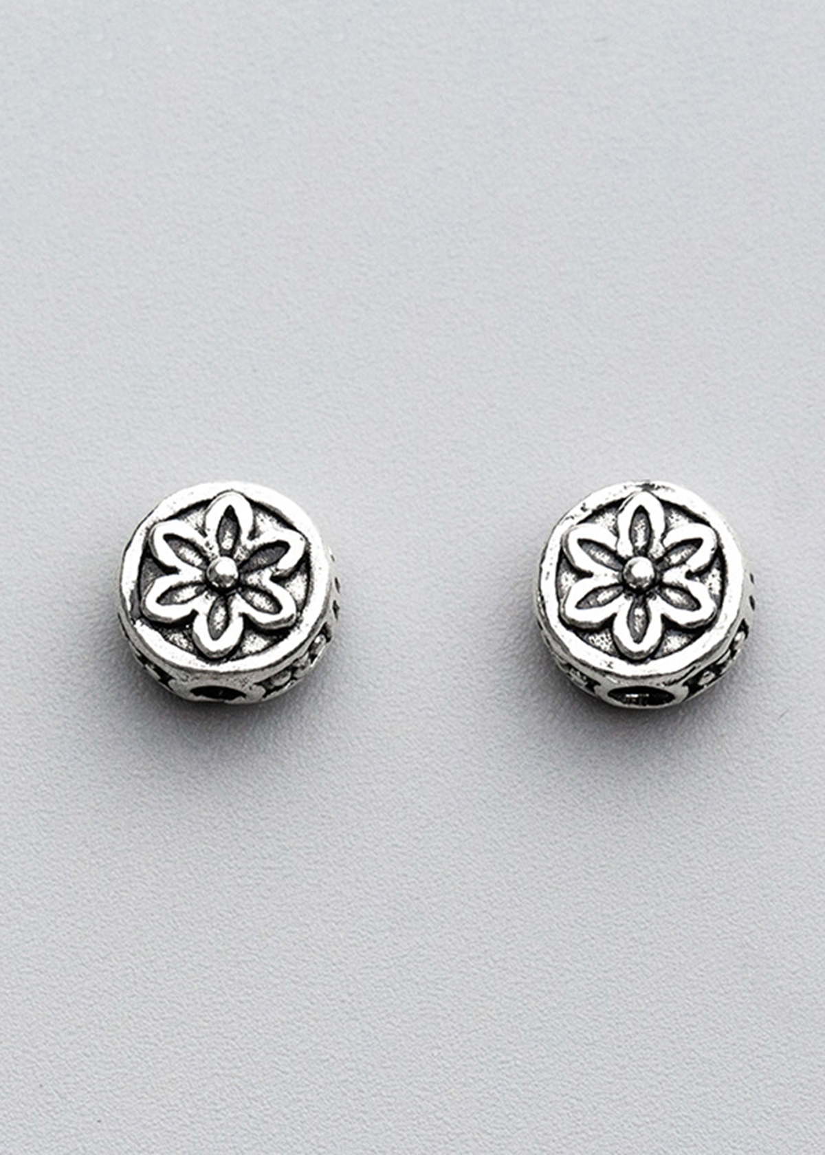 Combo 2 cái charm bạc hình hoa - Ngọc Quý Gemstones