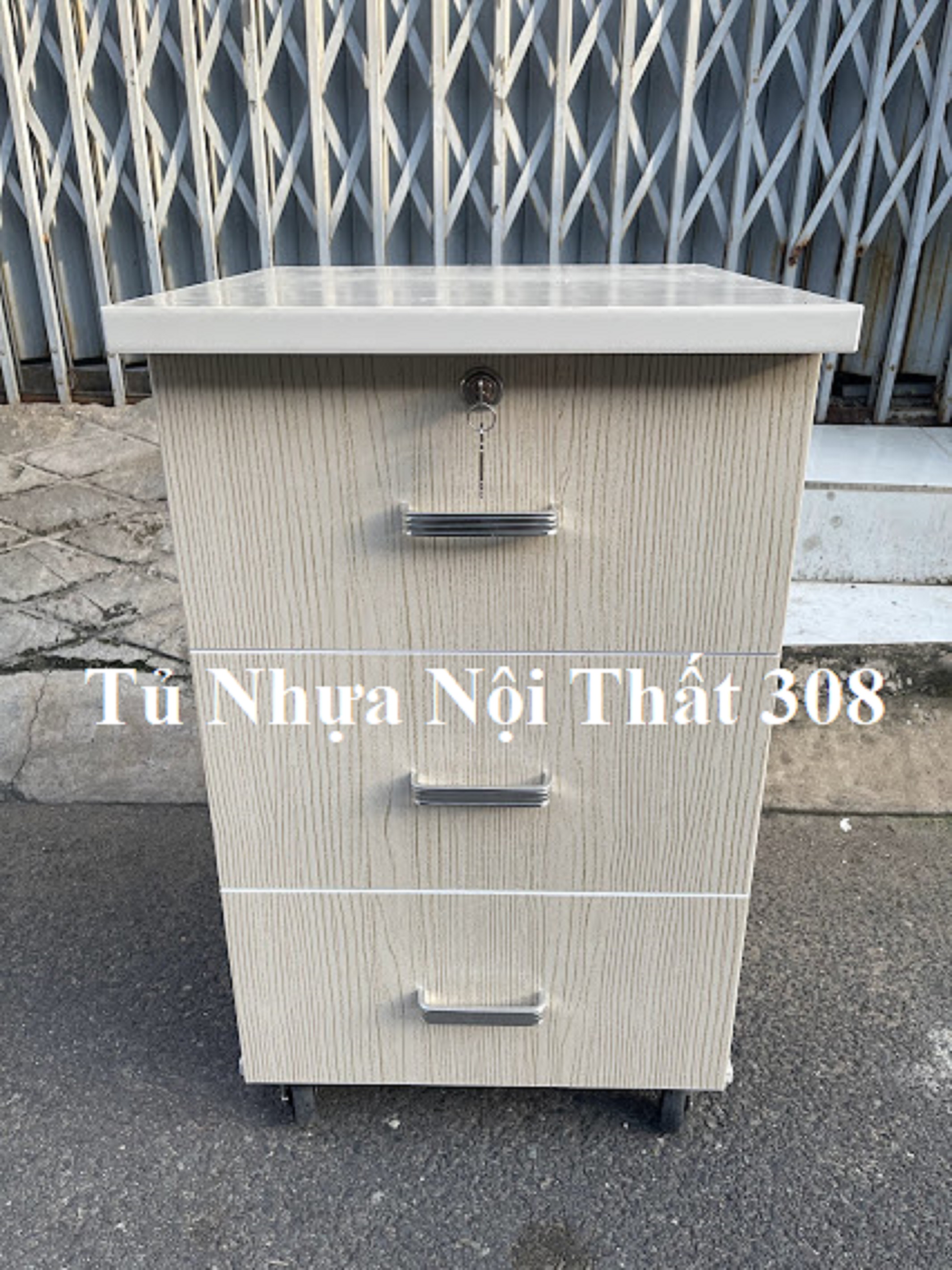 Tủ, Kệ Đầu Giường Nhựa Đài Loan Cao 70cm Ngang 42cm Sâu 42cm Màu Gỗ Sồi K114