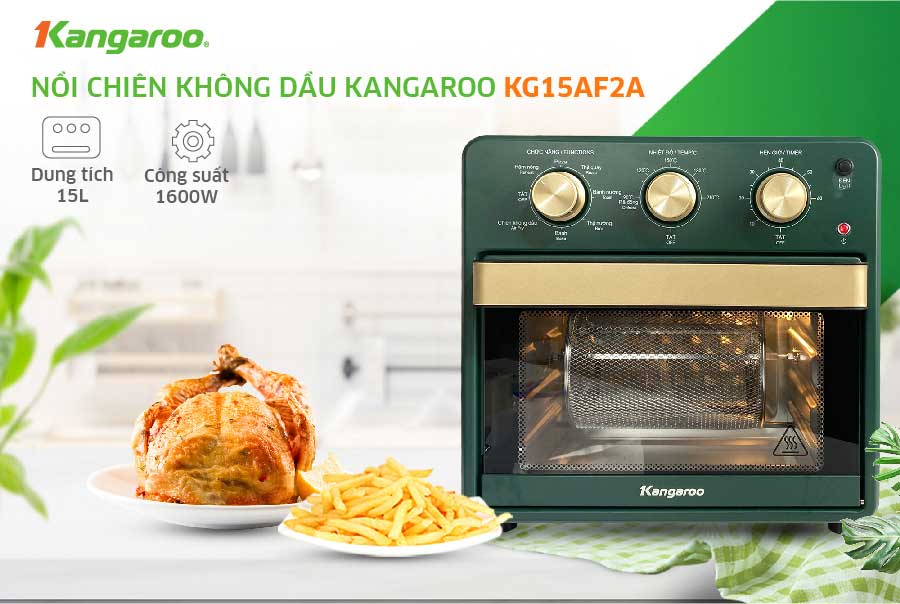 Nồi chiên không dầu Kangaroo KG15AF2A 15 lít - Hàng chính hãng