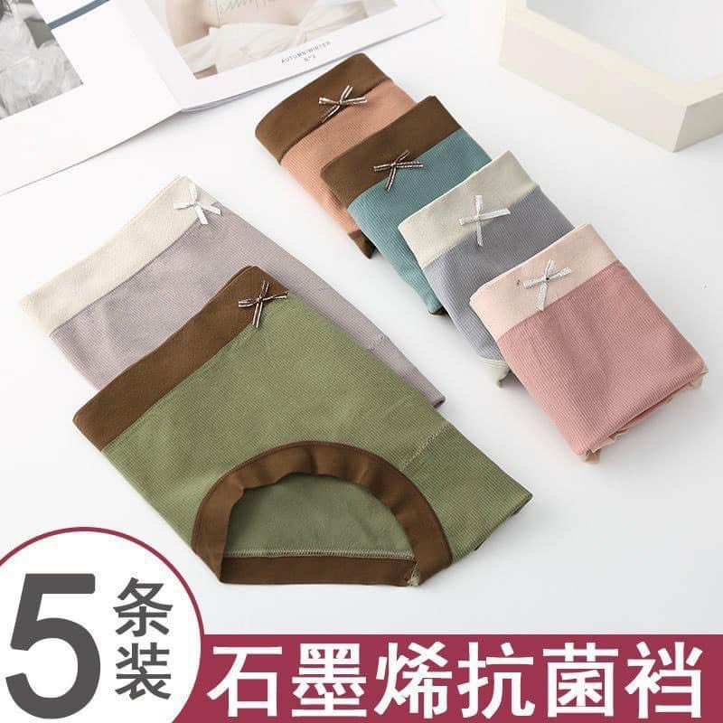 Quần lót cotton dệt kim cạp màu mặc siêu mát, siêu thấm mồ hôi