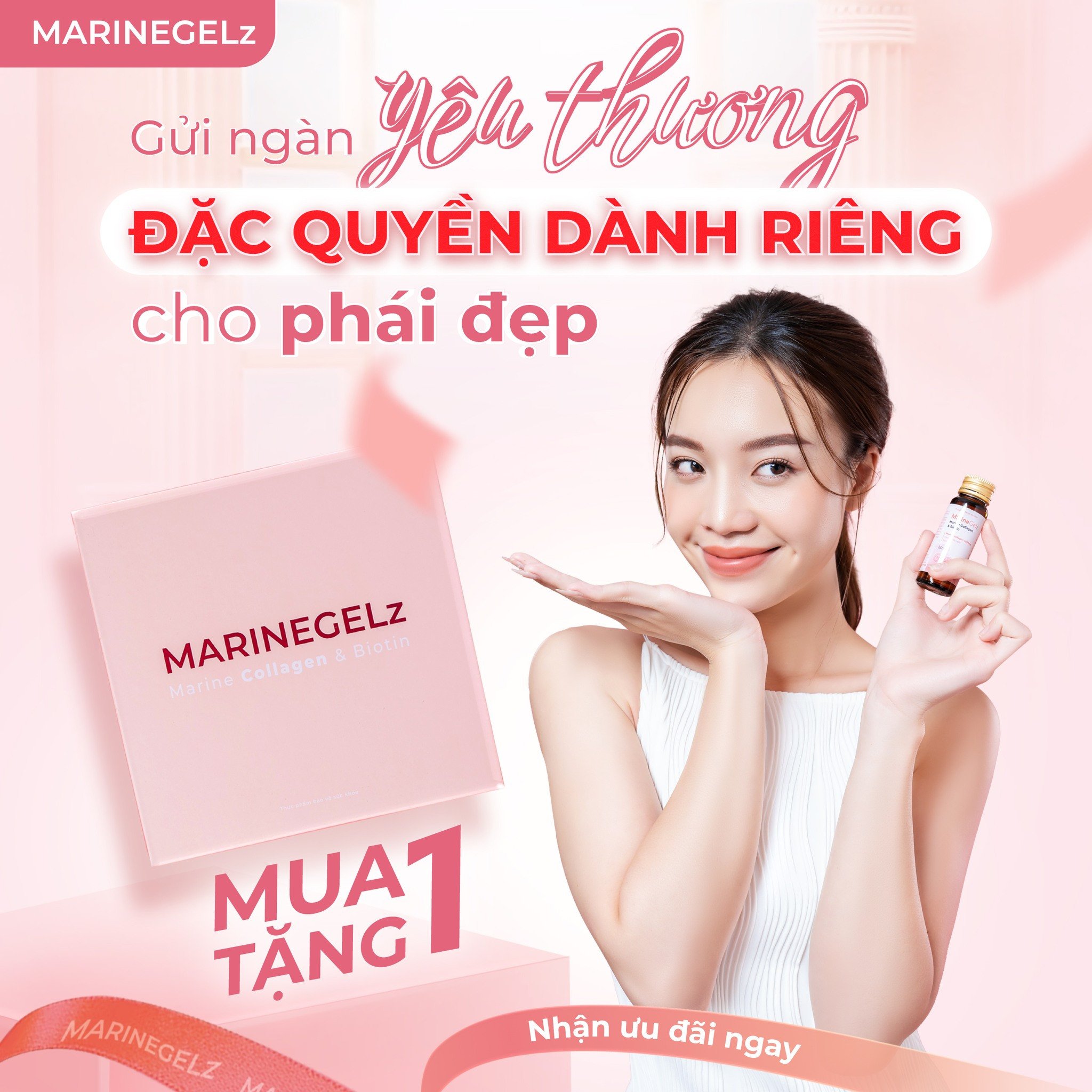 Nước uống Collagen MarineGelz 4000mg ngăn ngừa lão hóa, trẻ hóa làn da - (10 lọ x 25ml)