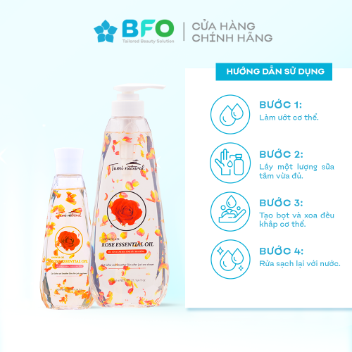 Sữa Tắm Thư Giãn Tinh Dầu Cánh Hoa Công Nghệ Anh Quốc Tami Natural Dưỡng Ẩm Trắng Da Lưu Hương Dung Tích 260ml