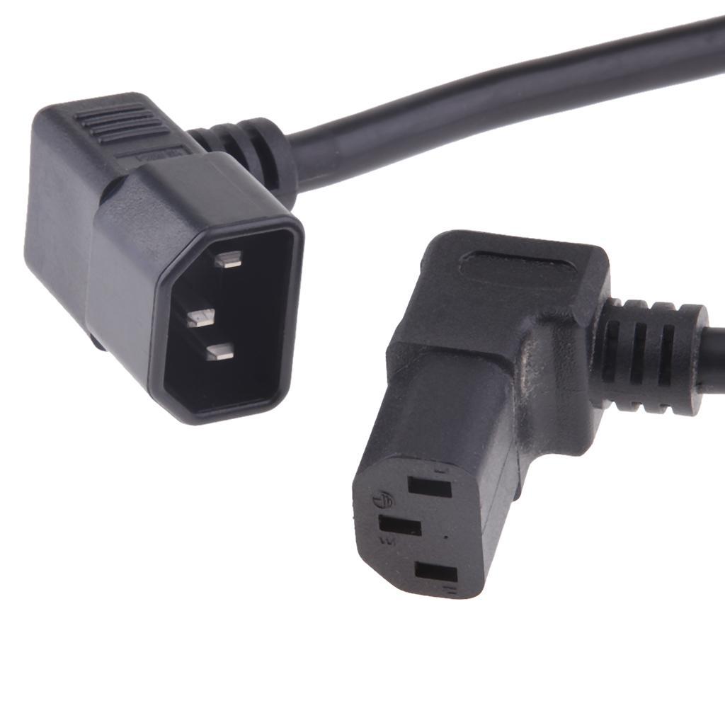 IEC C14 to C13 Plug Converter Adapter Extension Power Angled Cable 60cm