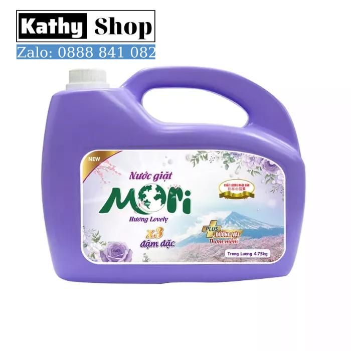 NƯỚC GIẶT THƠM MORI CAN 5 LÍT/4,75KG CHÍNH HÃNG, LƯU HƯƠNG LÂU HƯƠNG COMFOR, HƯƠNG LOVELY, HƯƠNG ENCHANTER, HƯƠNG LUXOR, HƯƠNG ĐẶC BIỆT GOLD