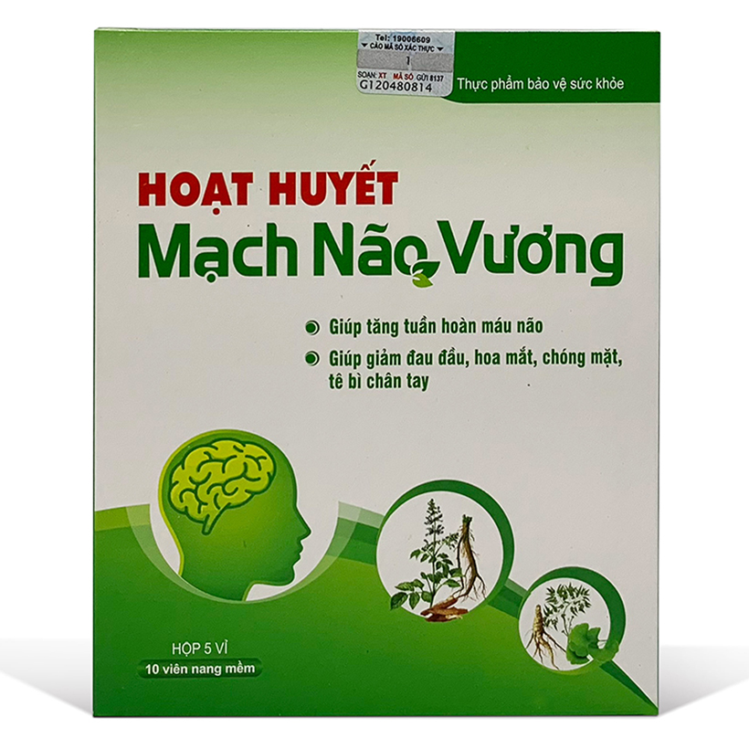 Thực phẩm bảo vệ sức khoẻ Hoạt Huyết Mạch Não Vương - Hộp 50 viên