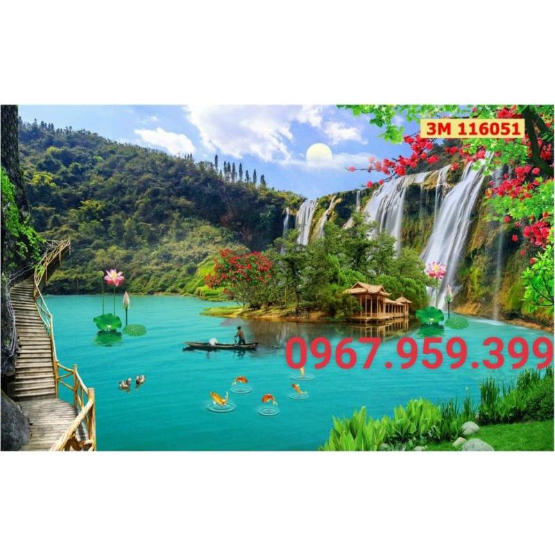 Tranh dán tường 3D tranh sơn thủy