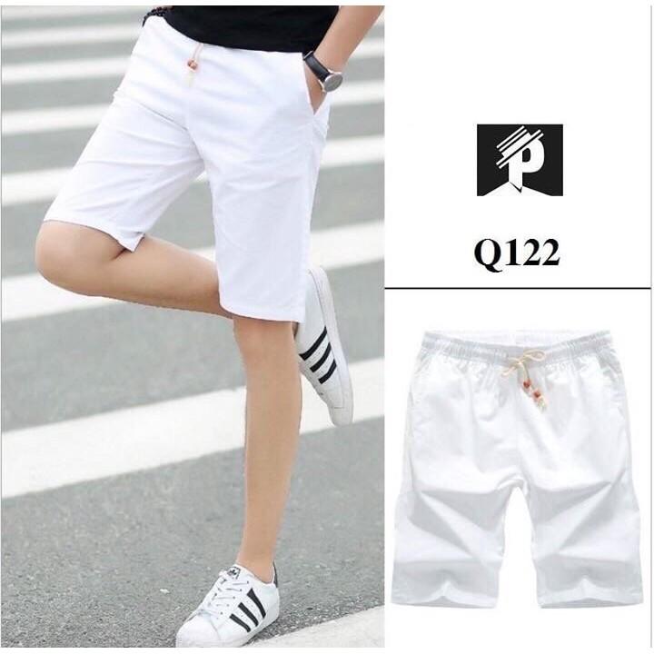 Quần lửng lưng chun vải kaki co giãn y hình