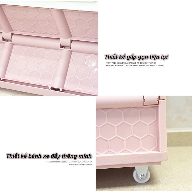 Thùng đựng chống nước 55L có bánh xe kéo xếp gọn Pull&Fold + Tặng kèm túi chống thấm