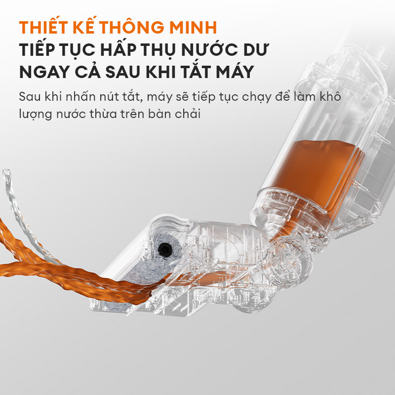 Máy lau nhà hút bụi không dây Gaabor VCF8T-WH01A lực hút 9000PA tự làm sạch thông minh - Hàng chính hãng