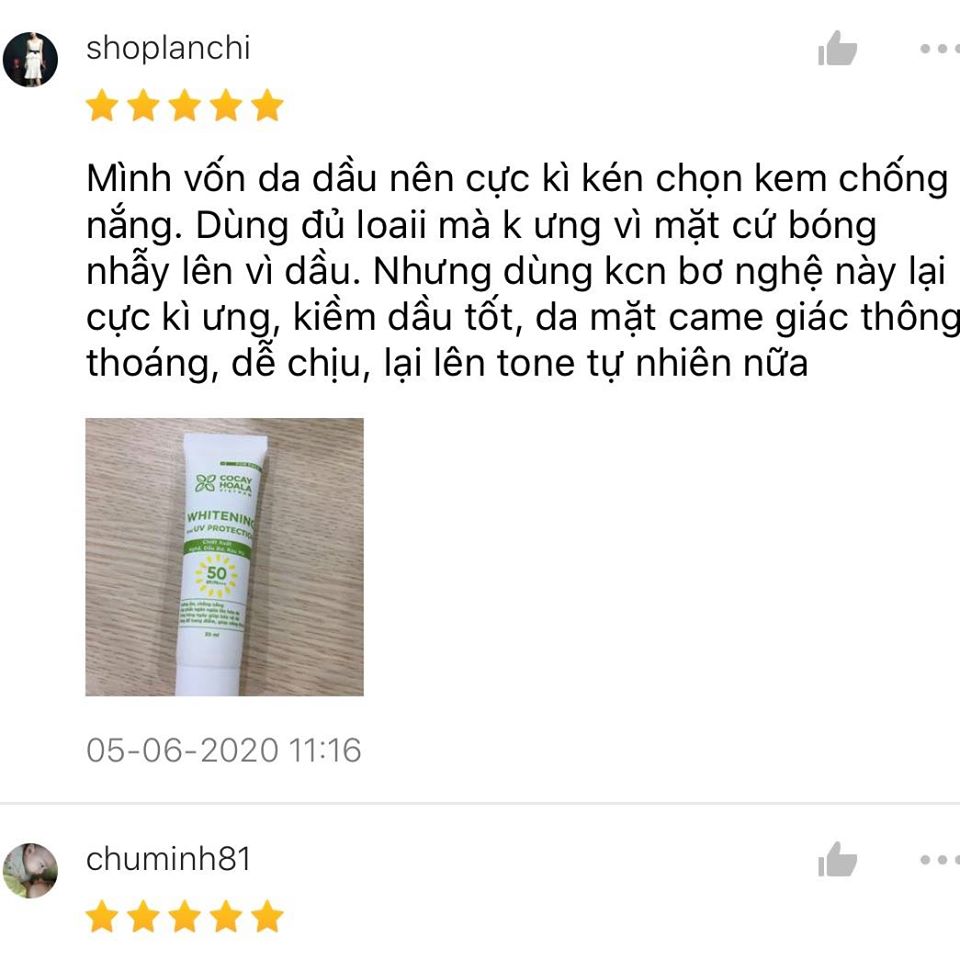 Kem Chống Nắng Bơ Nghệ Kiềm Dầu, Chống Thấm Nước, Nâng tông da SPF50+ PA+++ 30ml