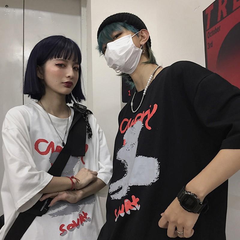Áo Thun Ngắn Tay In Họa Tiết Graffiti Phong Cách Hàn Quốc