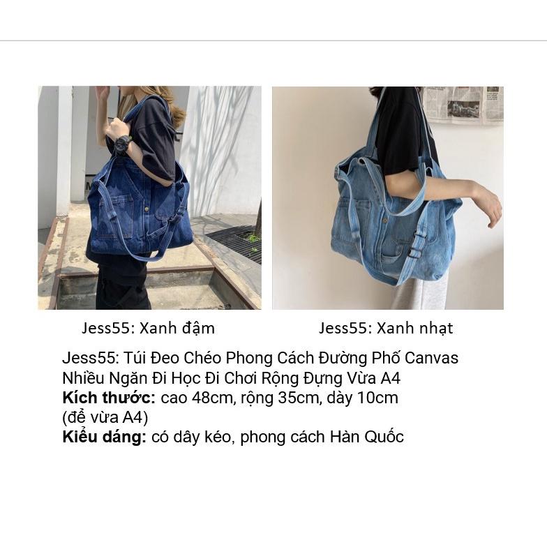 Túi Đeo Chéo Chất Jean Phong Cách Đường Phố Streetwear Túi Đi Chơi Dạo Phố Jess104