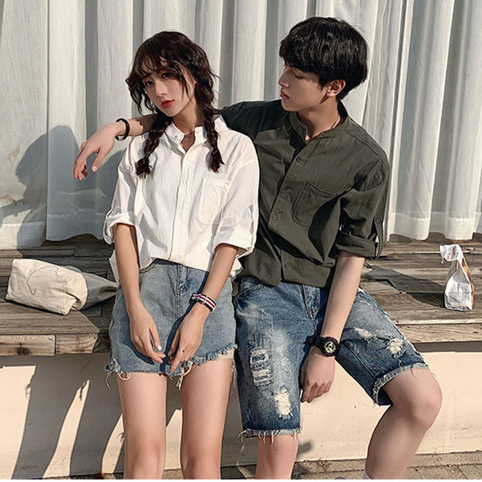 Áo sơ mi cổ tầu tay lỡ chất đũi unisex trẻ trung ArcticHunter, thời trang thương hiệu chính hãng