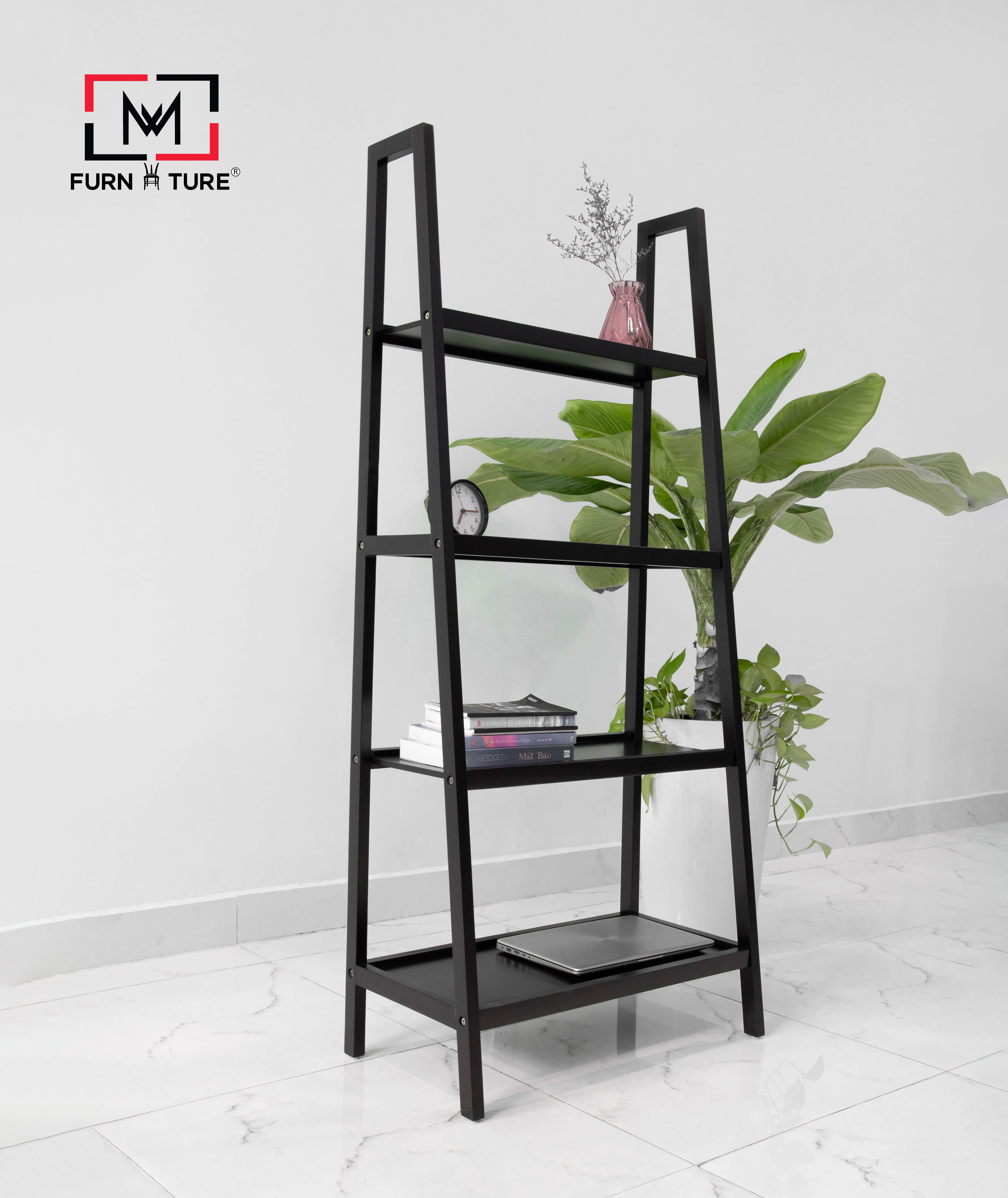 KỆ SÁCH HÀN QUỐC 4 TẦNG HÀN QUỐC MÀU ĐEN - A BOOKSHELF 4F SIZE L BLACK