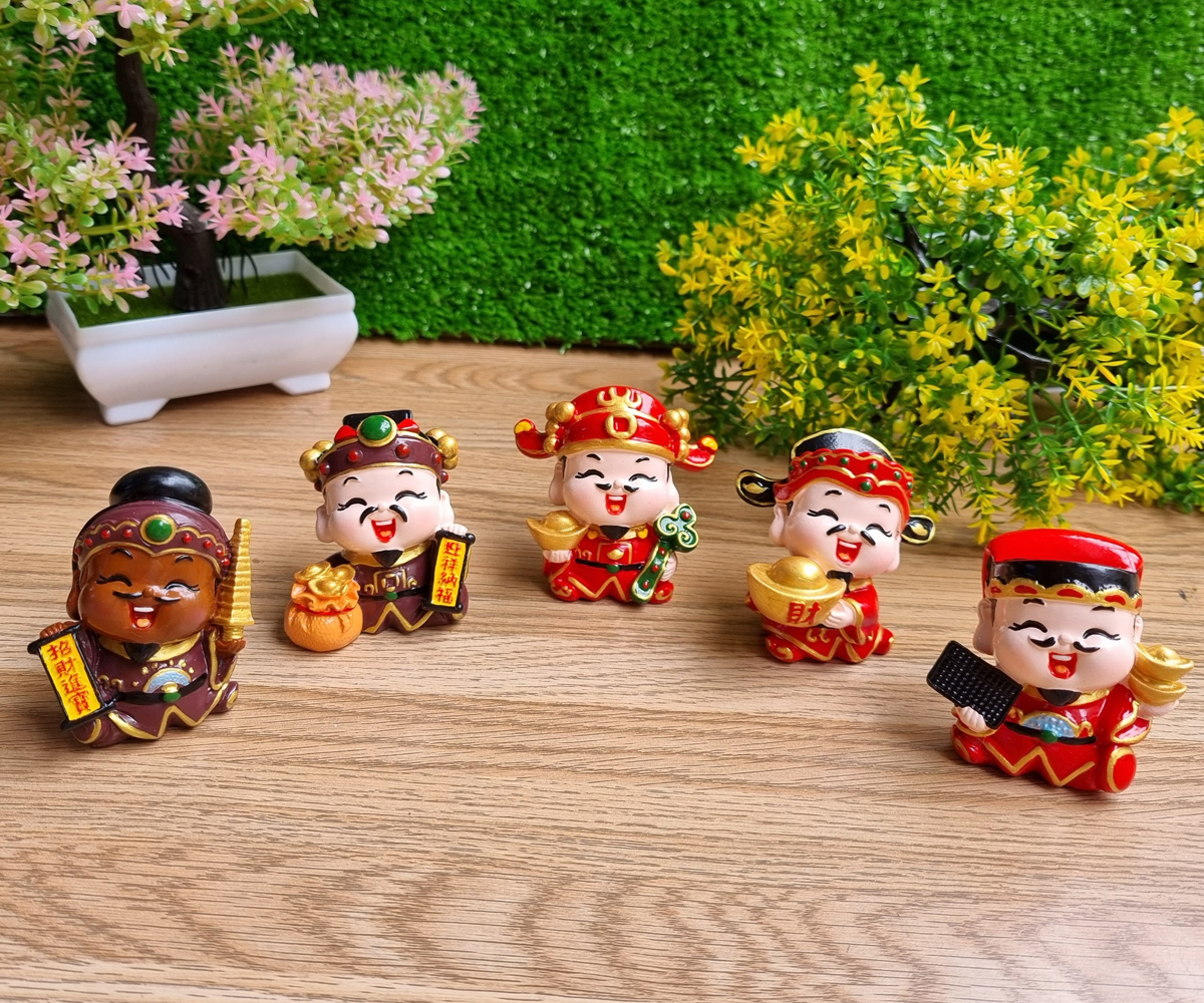 Bộ Ngũ Tài 6cm cao cấp kèm chân đế Tài Lộc Phát thuần Việt
