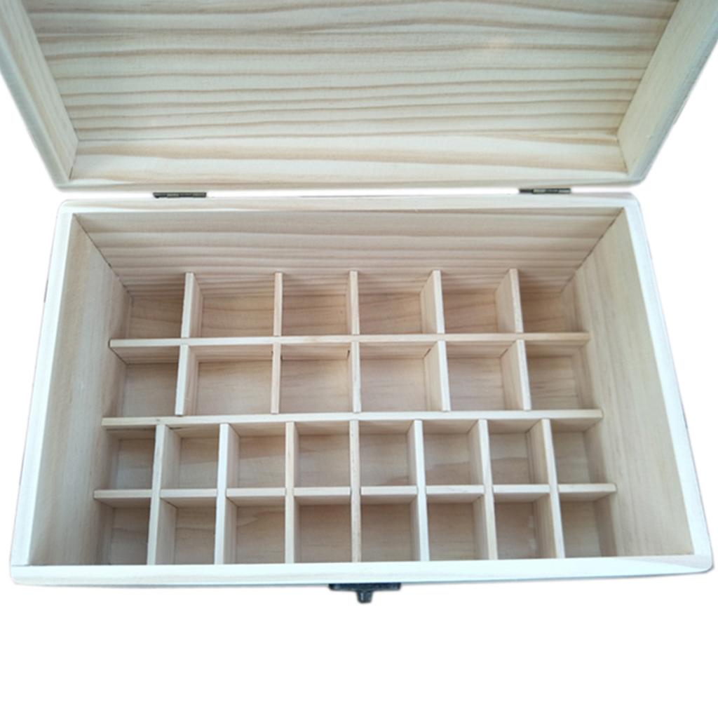 28 Slots Essential Oil Wooden Box Organizer Wood Storage Case for 30ml/10ml