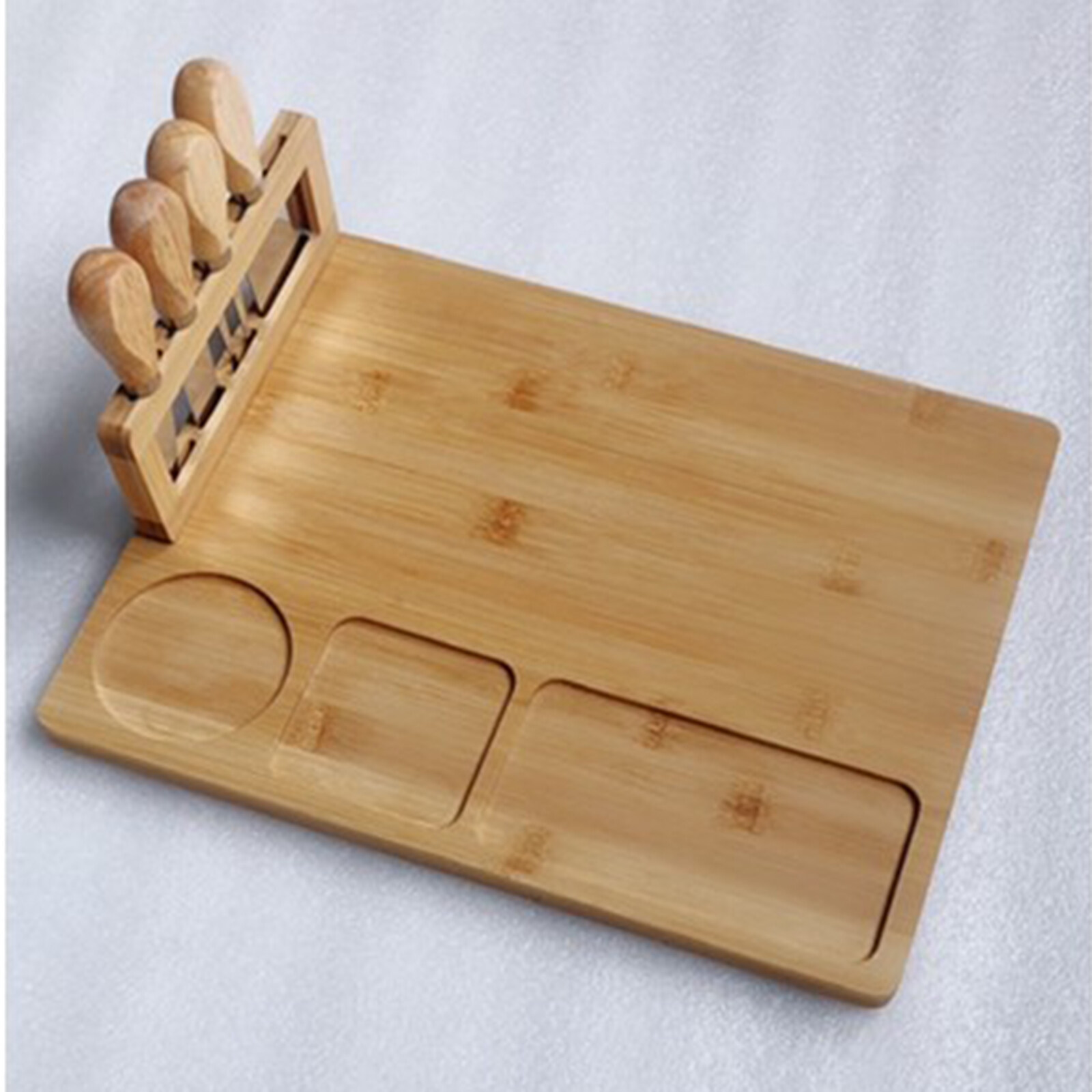 Thớt Phô Mai Bằng Gỗ Với Bộ Dao Inox Nhà Bếp Gia Đình Rectangle Charcuterie Cheese
