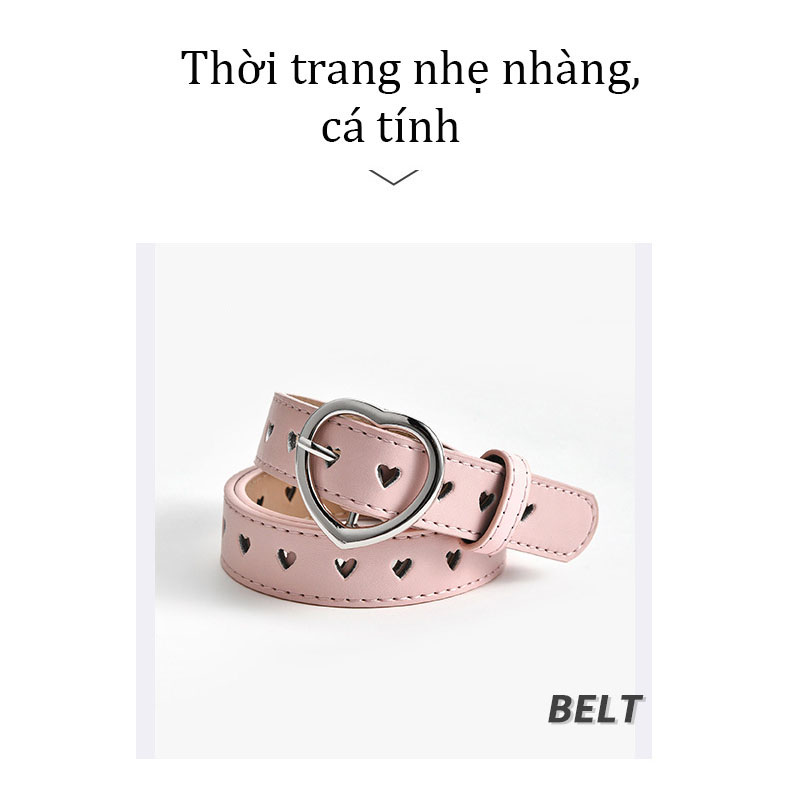 Thắt lưng thời trang nữ khoá hình trái tim cá tính phong cách Hàn Quốc mã 1024