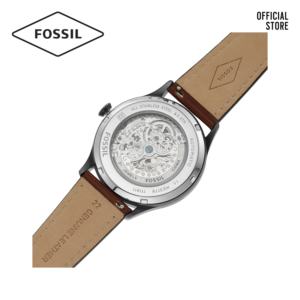 Đồng hồ nam FOSSIL Forrester dây da ME3178 - màu xám