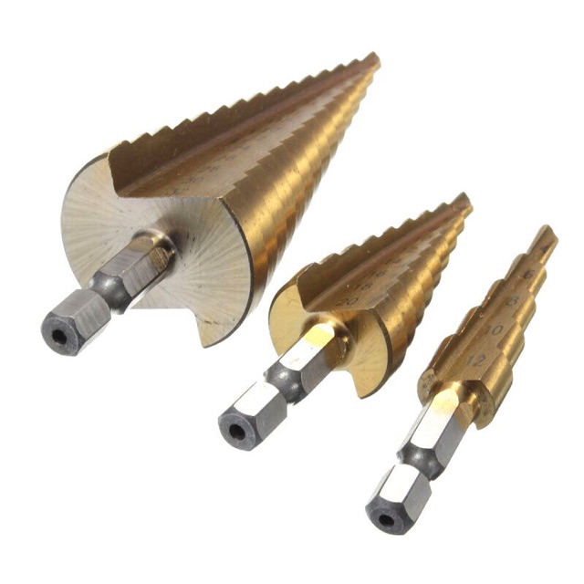 Bộ 3 mũi khoan tháp -Mũi khoan tạo lỗ