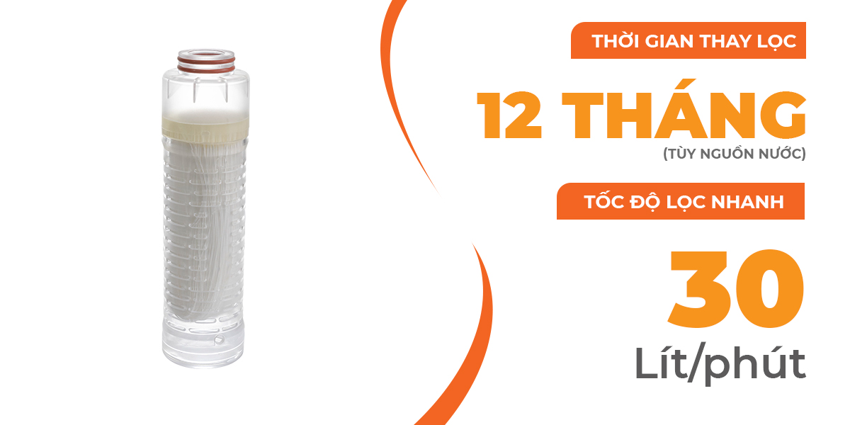 Lõi lọc sợi rỗng Callme Kitz PGW20-F1MS-1 - Lõi lọc thay thế cho bộ lọc tổng Callme Kitz SUH-TR-1 công suất lớn - Hàng chính hãng nhập khẩu Nhật Bản