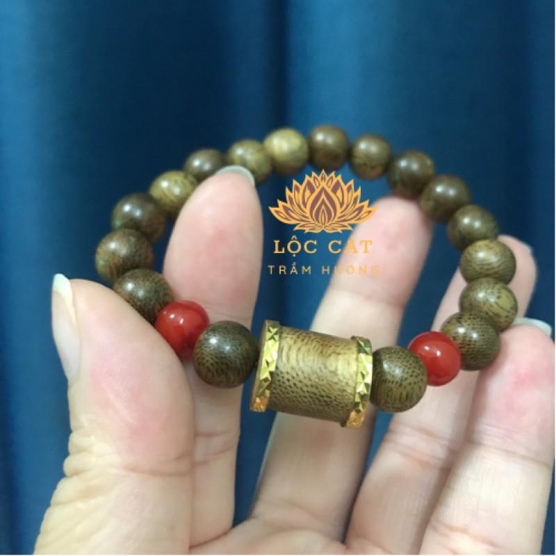 Vòng tay trầm hương tốc việt thơm lừng mix charm trầm hương Hồ lô/ thánh giá/ hoa mai